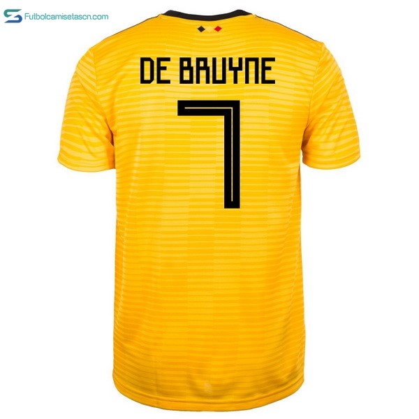 Camiseta Belgica 2ª De Bruyne 2018 Amarillo